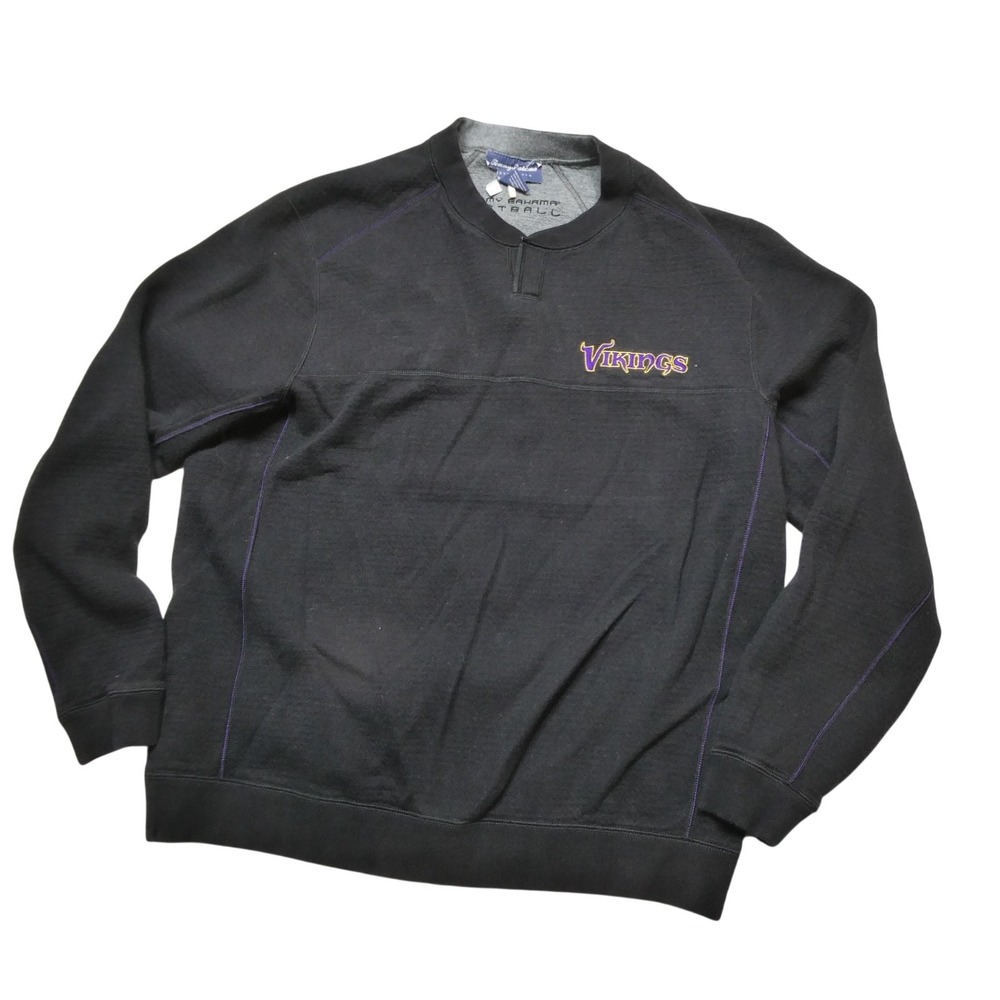 Minnesota Vikings Tommy Bahama Sweatshirt Mens Medium Black NFL Football